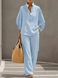 Maribelle | Two-Piece Set with Batwing Sleeves and Wide Trousers