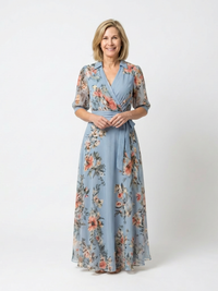 Elowen | Floral Wrap Maxi Dress with V Neckline