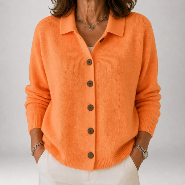VAINE | POLO-COLLAR BUTTON CARDIGAN