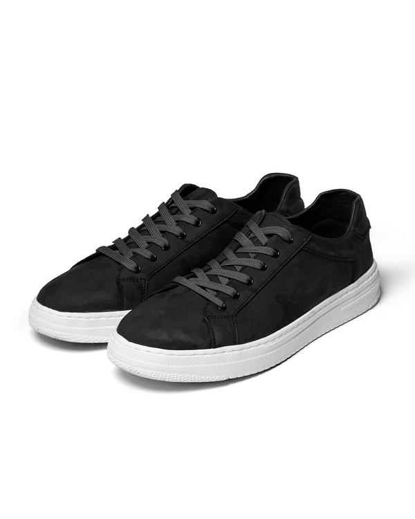 Κλασικό δερμάτινο sneaker Belmont σε μαύρο, μπροστινή όψη