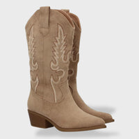 Women's Embroidered Suede Cowboy Boots