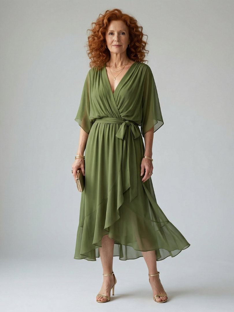Elric | Lightweight Draped Midi Dress