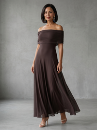 June | Draped Off-Shoulder Midi Dress