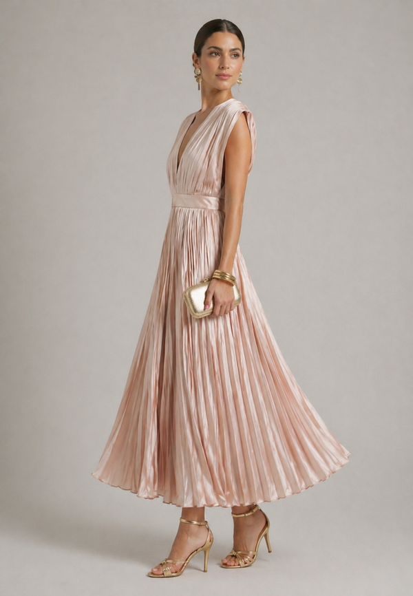 Violet & Grace | Timeless Pleated Midi Dress