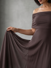 June | Draped Off-Shoulder Midi Dress