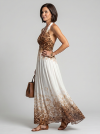 Orlune | White Pleated Midi Dress