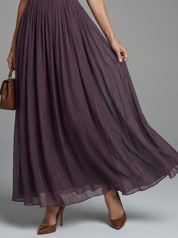 Elia | Maxi Dress with Gathered Waist and Keyhole Opening