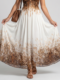 Orlune | White Pleated Midi Dress