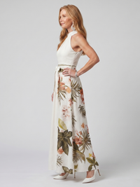 Meadow | Draped Halter Maxi Dress with Botanical Panels