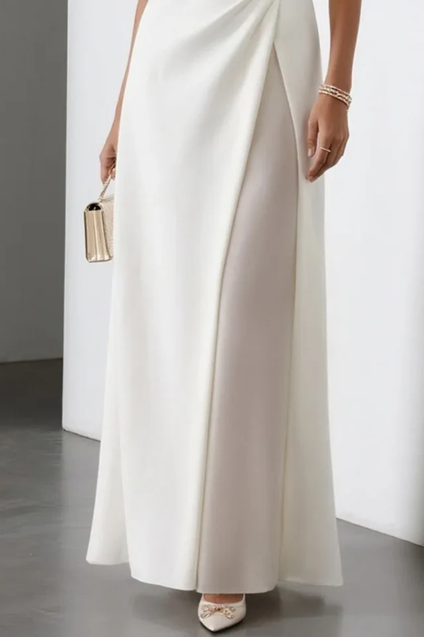 Clarissa | Women Sleeveless Draped Waist Wedding Guest Maxi Dress