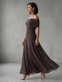 June | Draped Off-Shoulder Midi Dress