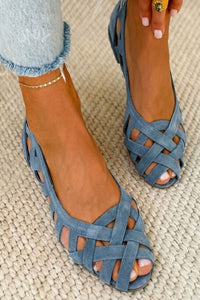 Caterina | Woven Summer Sandals with Crossover Straps