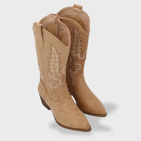 Women's Embroidered Suede Cowboy Boots