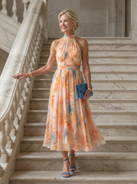 Violet & Grace | Soft Halter Midi Dress