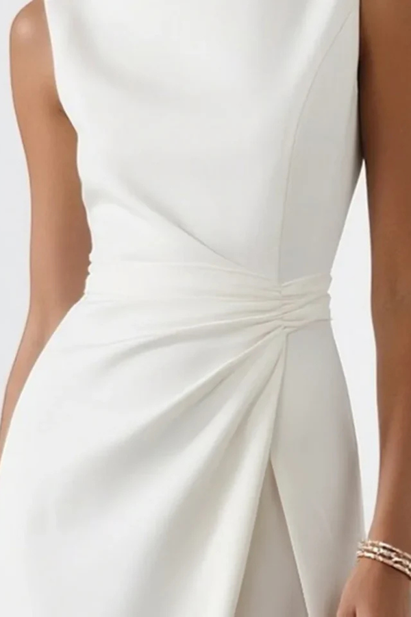 Clarissa | Women Sleeveless Draped Waist Wedding Guest Maxi Dress