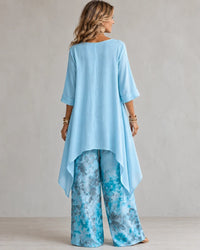 KORA | ASYMMETRICAL TUNIC & WIDE-LEG PANTS SET