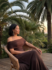 June | Draped Off-Shoulder Midi Dress
