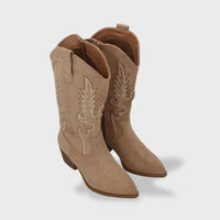 Women's Embroidered Suede Cowboy Boots