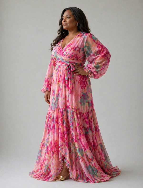 Violet & Grace | Wrap Dress with Floral Print