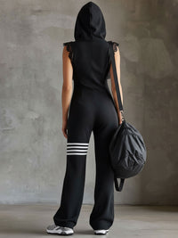 Diane | Retro Athletic Jumpsuit with Hood and Stripes