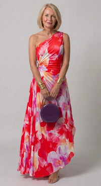 Violet & Grace | Pleated One-Shoulder Dress