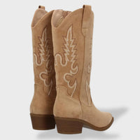 Women's Embroidered Suede Cowboy Boots