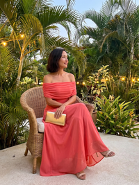 June | Draped Off-Shoulder Midi Dress
