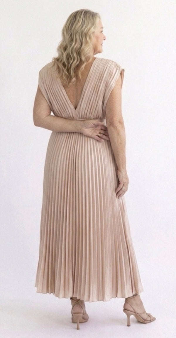Violet & Grace | Timeless Pleated Midi Dress