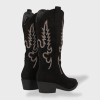 Women's Embroidered Suede Cowboy Boots