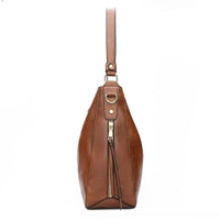 Hannah | Leather Hobo Shoulder Bag with Anti-Theft Protection
