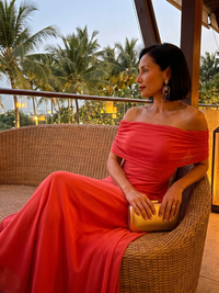 June | Draped Off-Shoulder Midi Dress