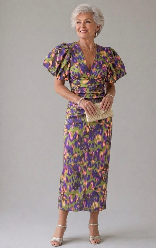 Violet & Grace | Dress with Puff Sleeves