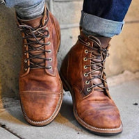 Κλασικές δερμάτινες μπότες Julián με κορδόνια