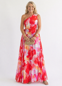 Violet & Grace | Pleated One-Shoulder Dress