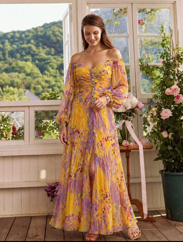 Violet & Grace | Elegant Dress with V Neckline