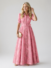 Violet & Grace | Floral Maxi Dress with Belt
