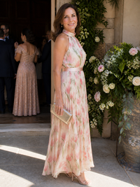Violet & Grace | Floral Midi Dress with Halter Neckline