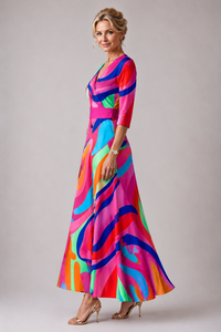 Violet & Grace | Comfortable Everyday Dress with V Neckline