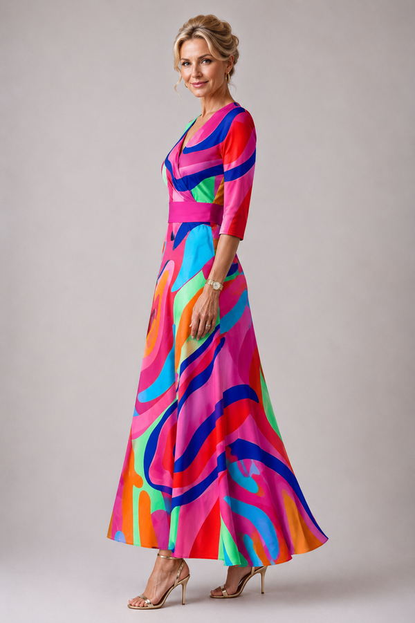 Violet & Grace | Comfortable Everyday Dress with V Neckline