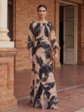 Printed chiffon dress with flowing silhouette