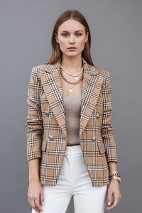 Women’s Blazer with Lapels and Textured Surface