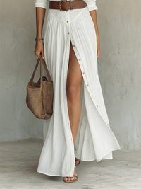 Constance | Long Maxi Dress with Notch Collar and Long Sleeves
