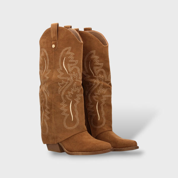 Low-Heel Embroidered Cowboy Boots