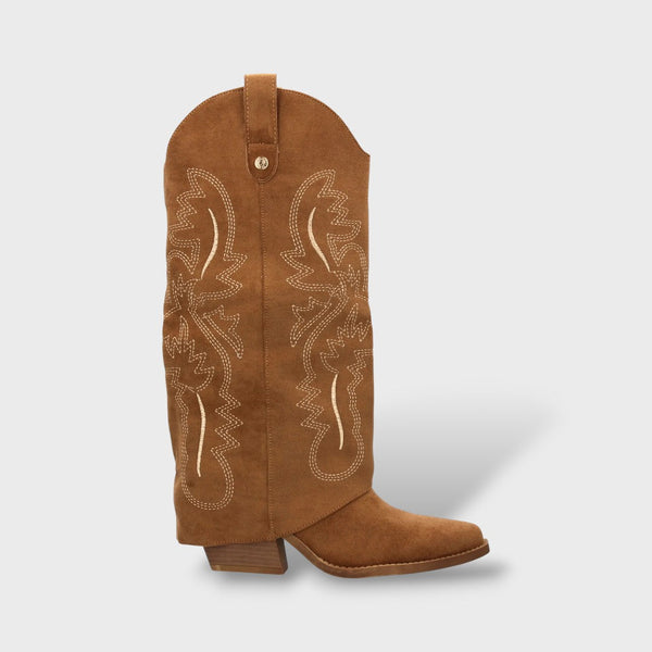 Low-Heel Embroidered Cowboy Boots