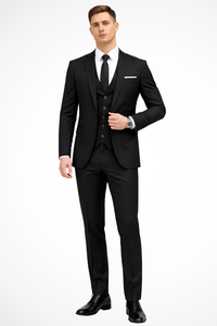 Dominic | Men Slim Fit Notch Lapel 3 Piece Wedding Guest Suit