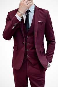 Dominic | Men Slim Fit Notch Lapel 3 Piece Wedding Guest Suit
