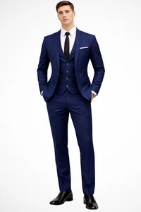 Dominic | Men Slim Fit Notch Lapel 3 Piece Wedding Guest Suit