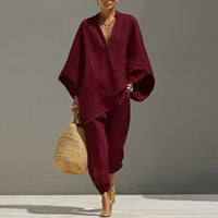Marine | Casual Two-Piece Set with V Neckline