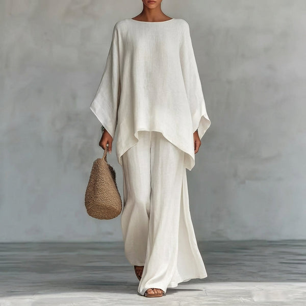 Christine | Two-Piece Set with Long Sleeves and Wide-Leg Pants