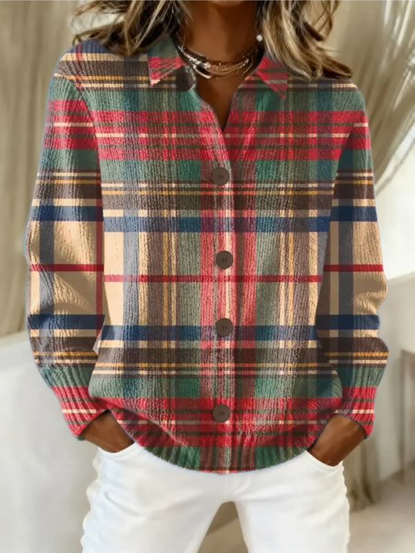 Gloria | Multicolor Plaid Cardigan with Buttons